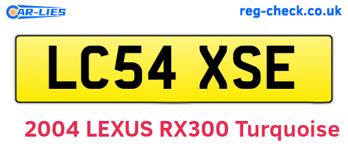 LC54XSE are the vehicle registration plates.