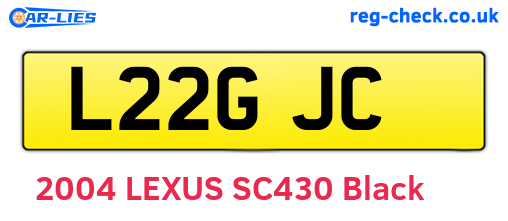 L22GJC are the vehicle registration plates.