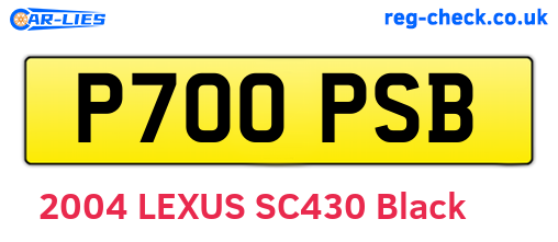 P700PSB are the vehicle registration plates.