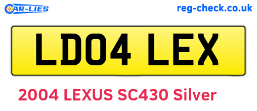 LD04LEX are the vehicle registration plates.