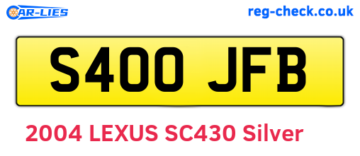 S400JFB are the vehicle registration plates.