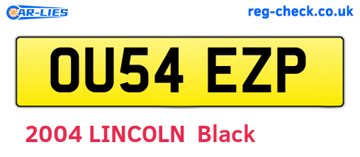 OU54EZP are the vehicle registration plates.