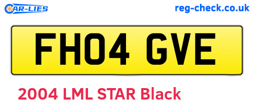 FH04GVE are the vehicle registration plates.