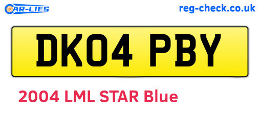 DK04PBY are the vehicle registration plates.