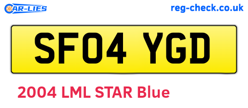 SF04YGD are the vehicle registration plates.