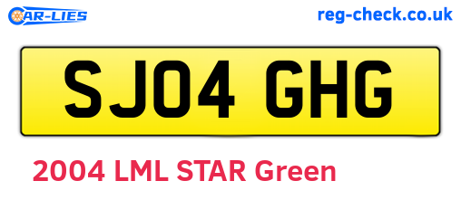 SJ04GHG are the vehicle registration plates.