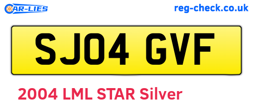 SJ04GVF are the vehicle registration plates.