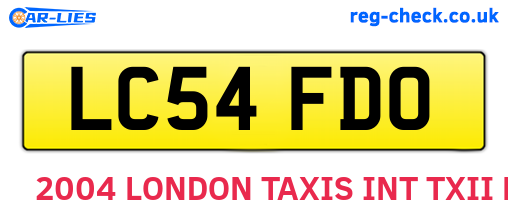 LC54FDO are the vehicle registration plates.