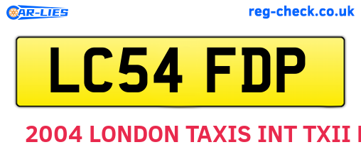 LC54FDP are the vehicle registration plates.