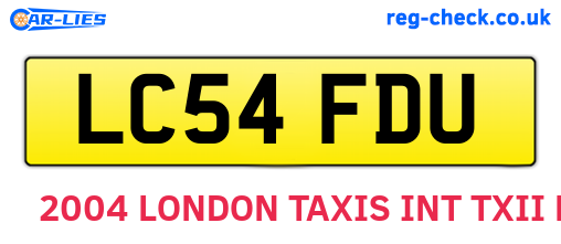 LC54FDU are the vehicle registration plates.