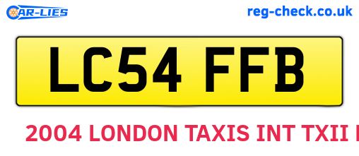 LC54FFB are the vehicle registration plates.