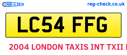 LC54FFG are the vehicle registration plates.