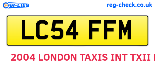 LC54FFM are the vehicle registration plates.
