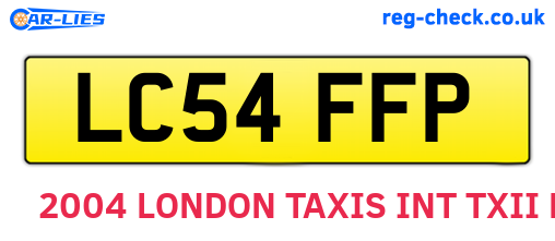 LC54FFP are the vehicle registration plates.