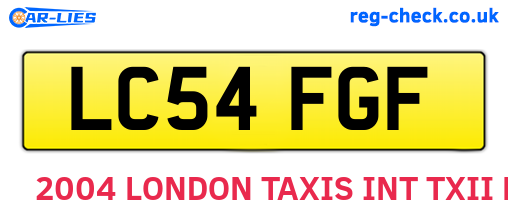 LC54FGF are the vehicle registration plates.