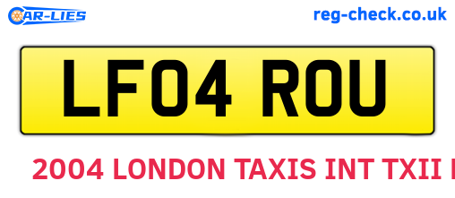 LF04ROU are the vehicle registration plates.
