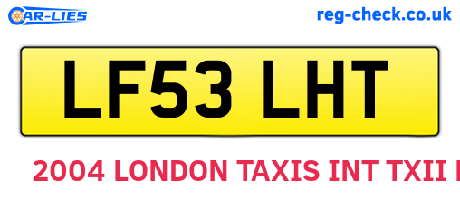 LF53LHT are the vehicle registration plates.