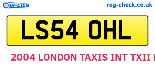 LS54OHL are the vehicle registration plates.