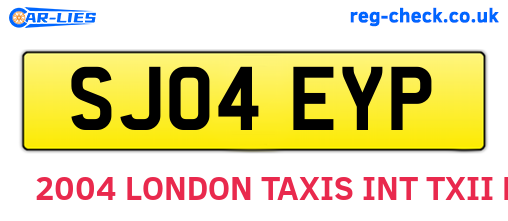SJ04EYP are the vehicle registration plates.