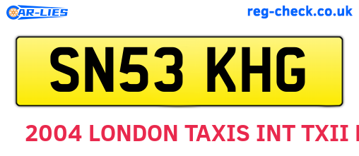 SN53KHG are the vehicle registration plates.