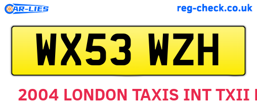 WX53WZH are the vehicle registration plates.