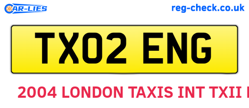 TX02ENG are the vehicle registration plates.