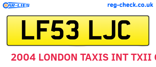LF53LJC are the vehicle registration plates.