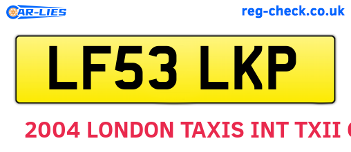 LF53LKP are the vehicle registration plates.