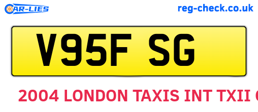 V95FSG are the vehicle registration plates.