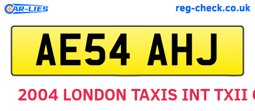 AE54AHJ are the vehicle registration plates.