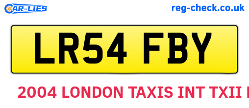 LR54FBY are the vehicle registration plates.