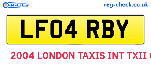 LF04RBY are the vehicle registration plates.