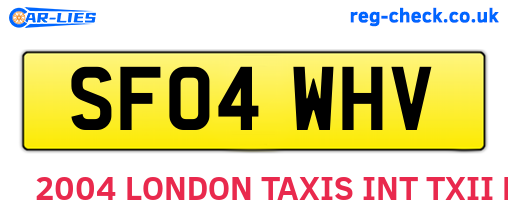 SF04WHV are the vehicle registration plates.