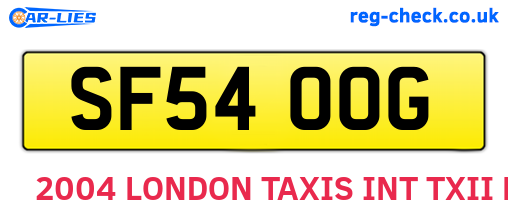 SF54OOG are the vehicle registration plates.