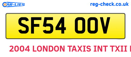 SF54OOV are the vehicle registration plates.