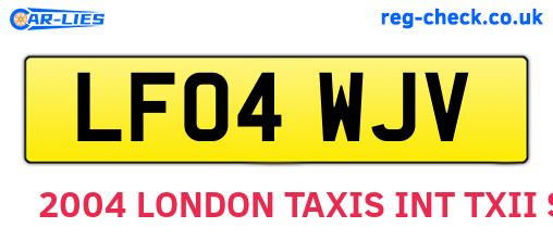 LF04WJV are the vehicle registration plates.