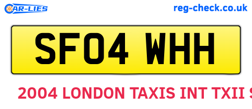 SF04WHH are the vehicle registration plates.