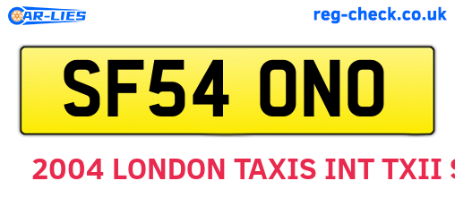 SF54ONO are the vehicle registration plates.