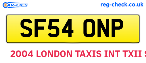 SF54ONP are the vehicle registration plates.