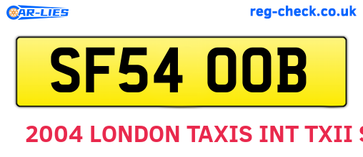 SF54OOB are the vehicle registration plates.