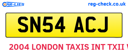 SN54ACJ are the vehicle registration plates.