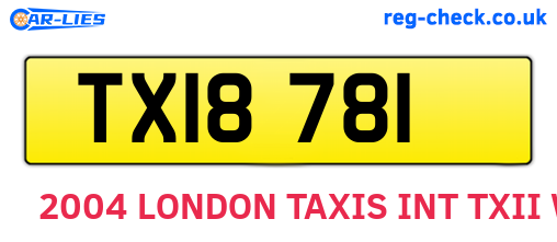 TXI8781 are the vehicle registration plates.