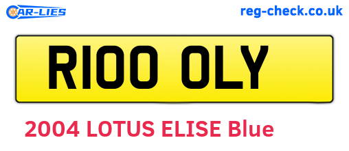 R100OLY are the vehicle registration plates.