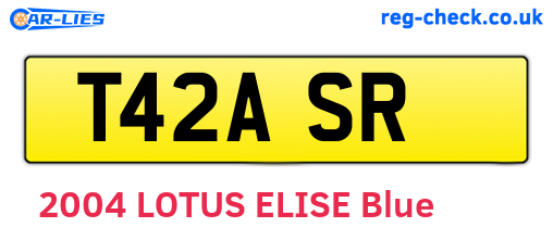 T42ASR are the vehicle registration plates.