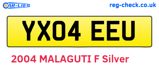 YX04EEU are the vehicle registration plates.