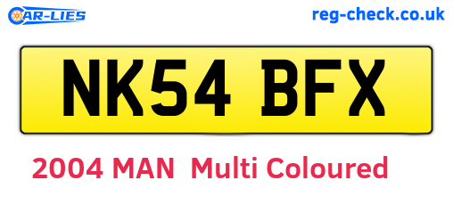 NK54BFX are the vehicle registration plates.