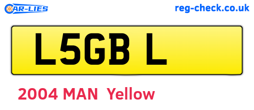 L5GBL are the vehicle registration plates.