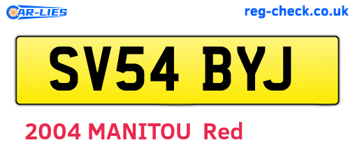 SV54BYJ are the vehicle registration plates.