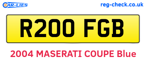 R200FGB are the vehicle registration plates.
