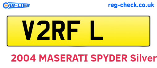 V2RFL are the vehicle registration plates.